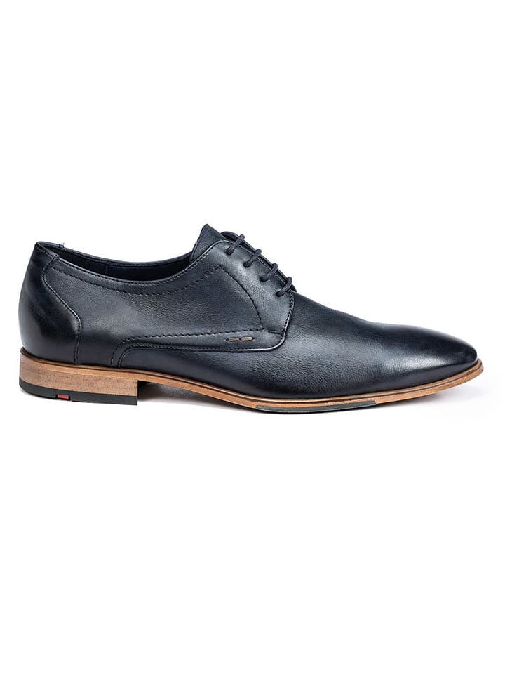 Leder-Schnürschuhe "Gabriel" in Dunkelblau