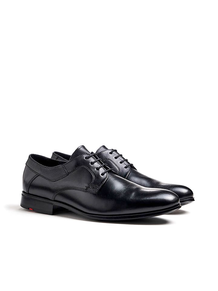 Leder-Schnürschuhe "Lador" in Schwarz