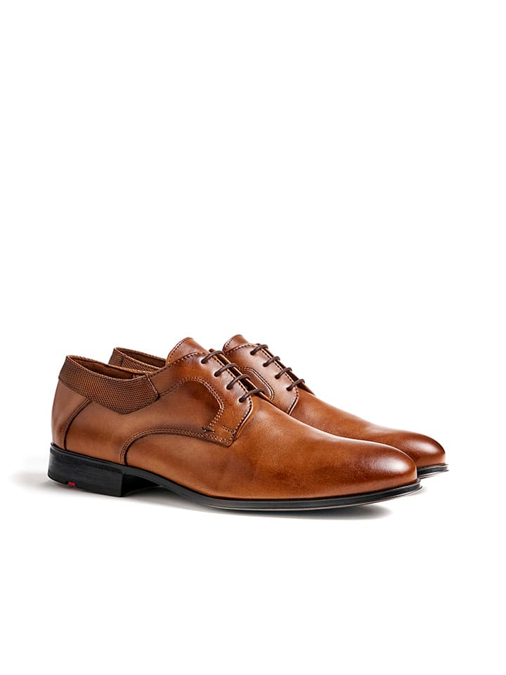 Leder-Schnürschuhe "Lador" in Hellbraun