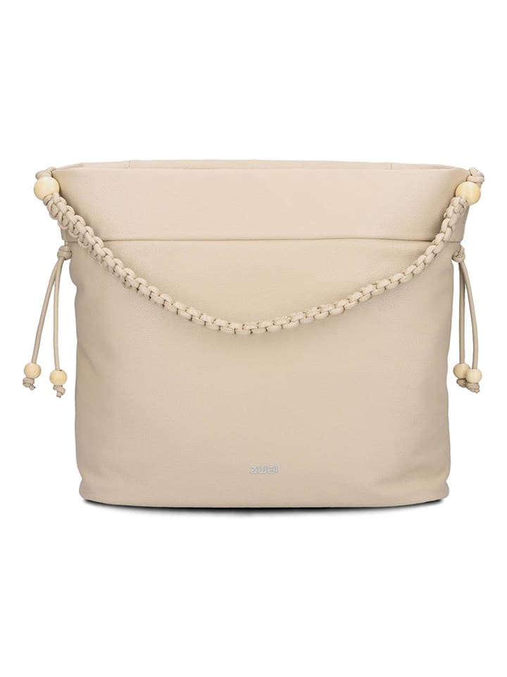 Shopper bag "Perla PE140" w kolorze beżowym - 41 x 31 x 16 cm