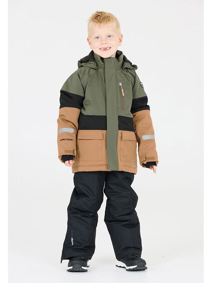 Ski-/ Snowboardjacke "Taylora" in Khaki/ Hellbraun