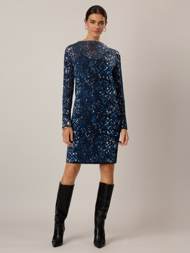 Plisseekleid in Dunkelblau