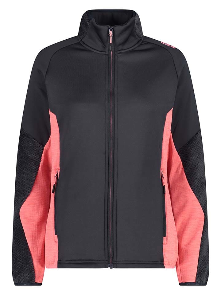 Fleecejacke in Schwarz/ Pink