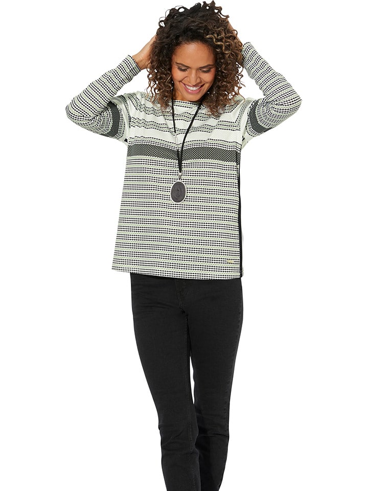 Longsleeve in Grau/ Creme