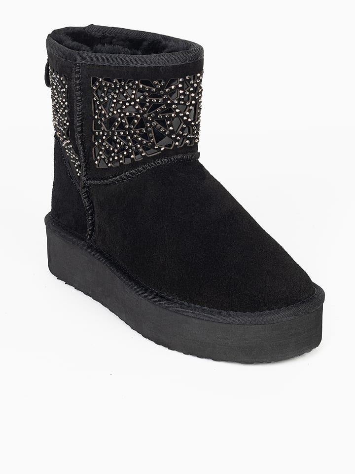 Leren winterboots "Lana" zwart