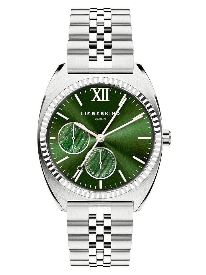 Chronograph in Silber/ Dunkelgrün