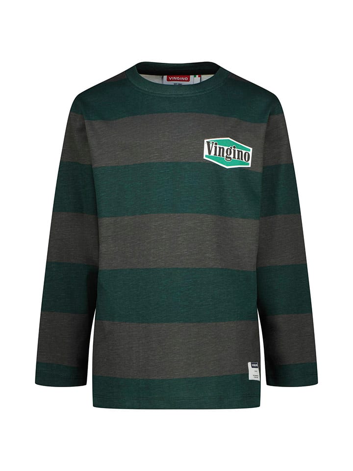 Longsleeve "300" in Grün/ Anthrazit