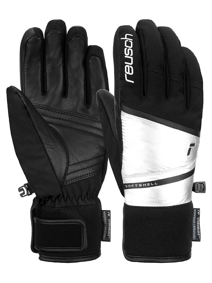 Funktionsfingerhandschuhe "Tessa" in Schwarz/ Silber