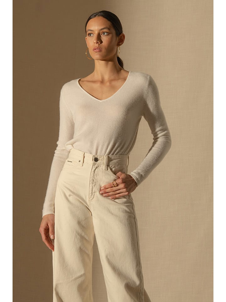 Kaschmir-Pullover "Shannon" in Creme