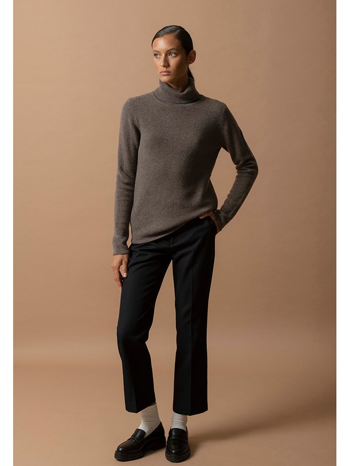 Kaschmir-Rollkragenpullover "Willow" in Taupe