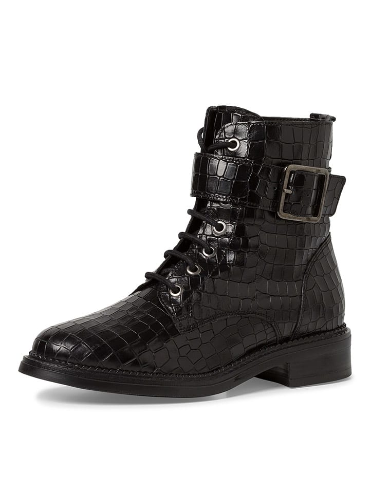 Leder-Boots in Schwarz