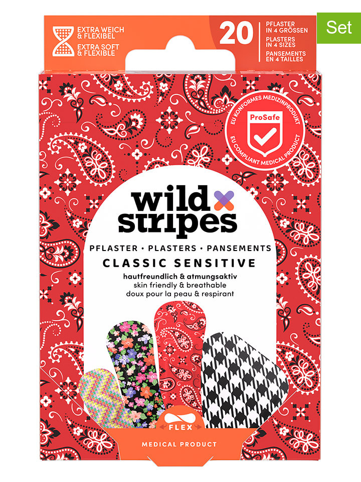 4-delige set: wondpleisters "Classic Sensitive Fashion" - elk 20 stuks