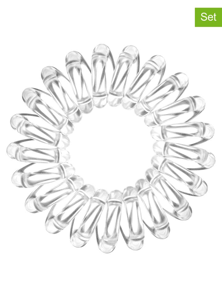 2er-Set: Spiral-Haarbänder "Extra Care" in Transparent - á 3 Stück