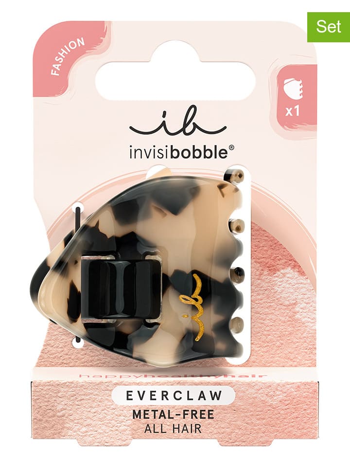 2er-Set: Haarspangen "Everclaw" in Beige/ Grau