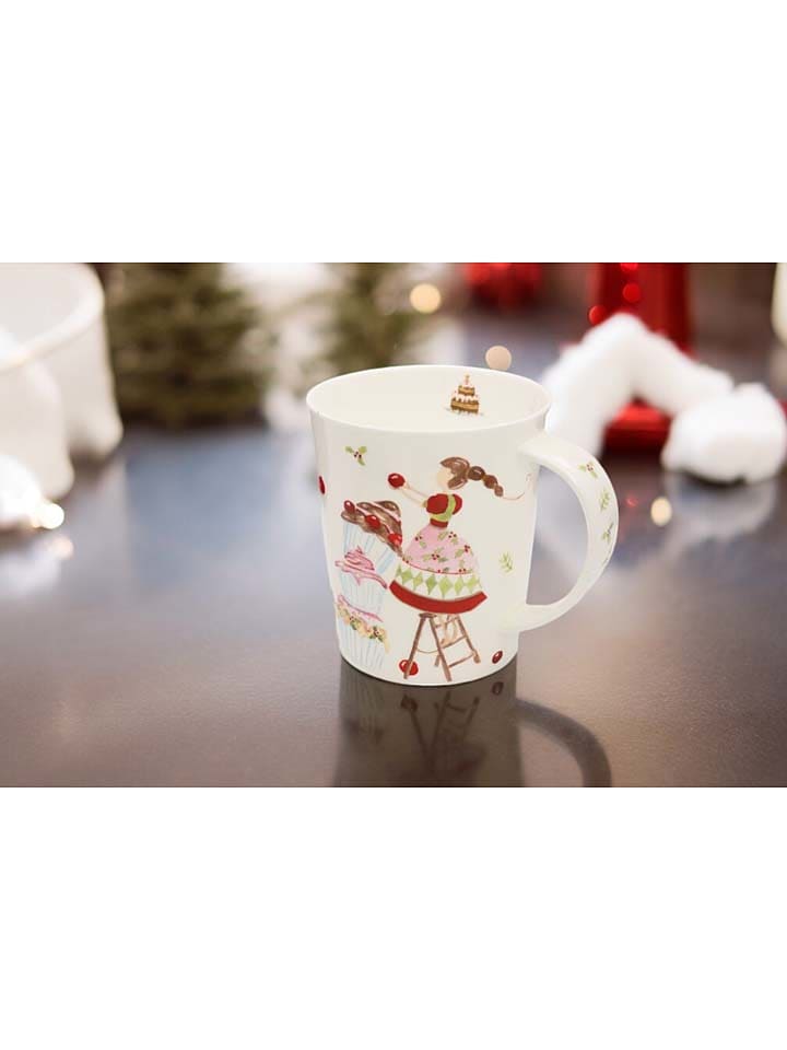 Kubek "Seet Christmas" w kolorze biało-czerwonym do herbaty - 500 ml
