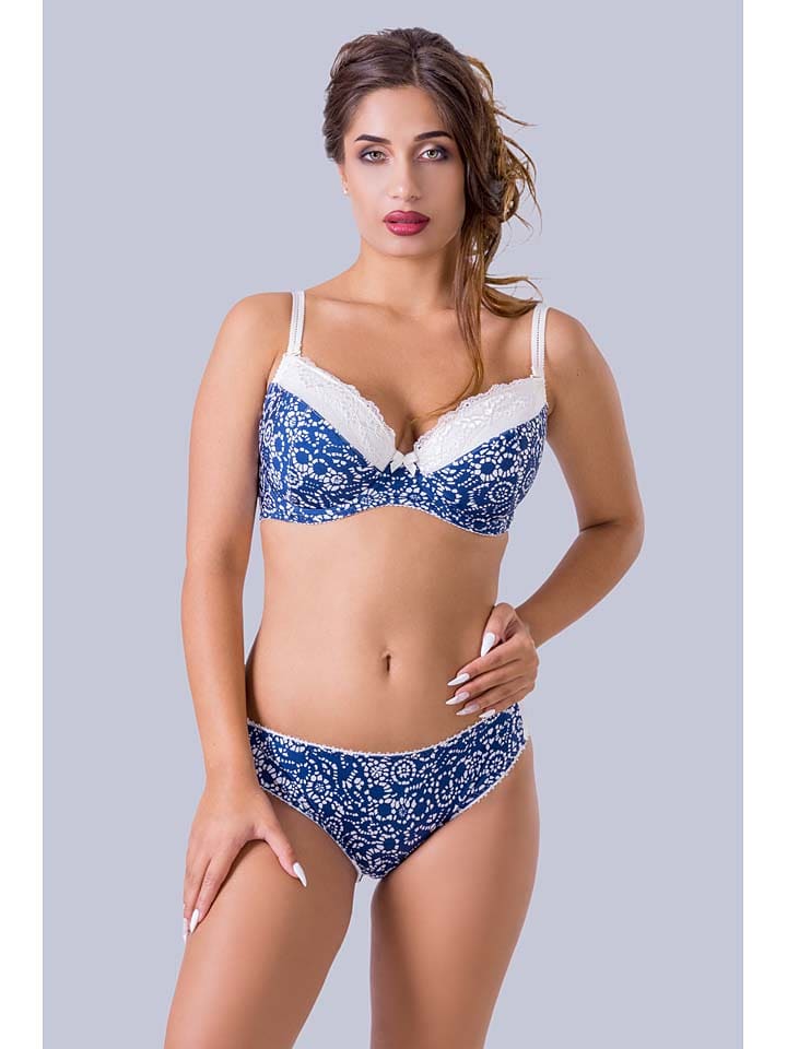 Slip "Balbina" in Blau/ Weiß