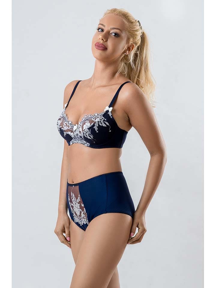 Pełne figi high waist "Daria" w kolorze granatowym