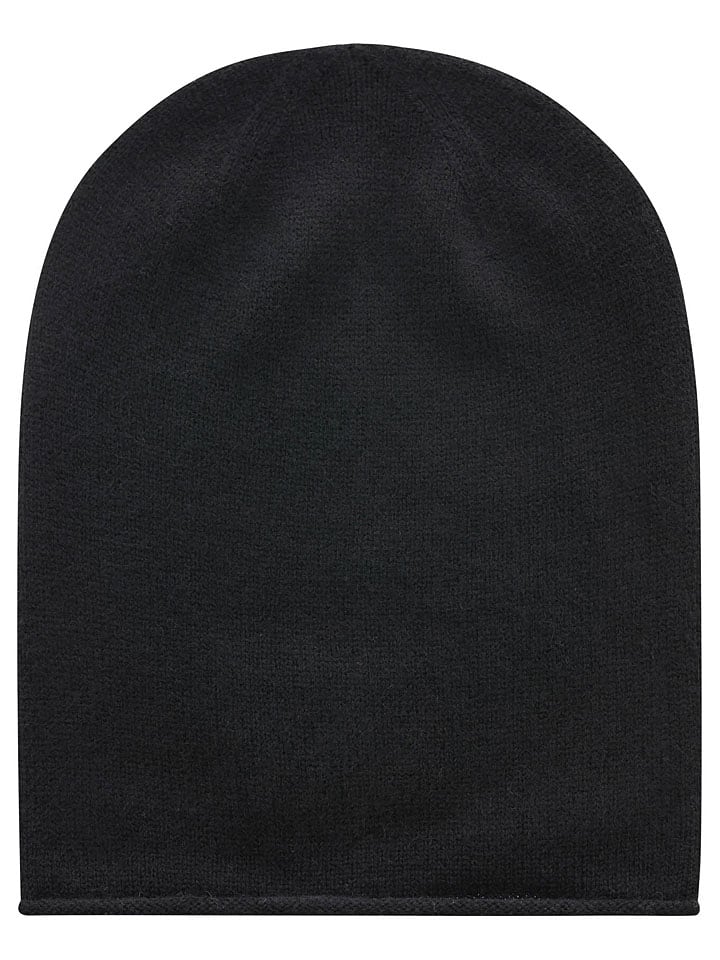 Kaszmirowa czapka beanie w kolorze czarnym