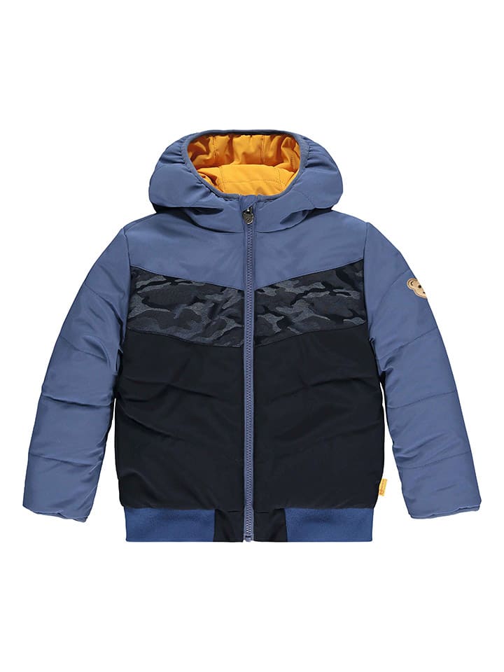 Wende-Steppjacke in Schwarz/ Blau
