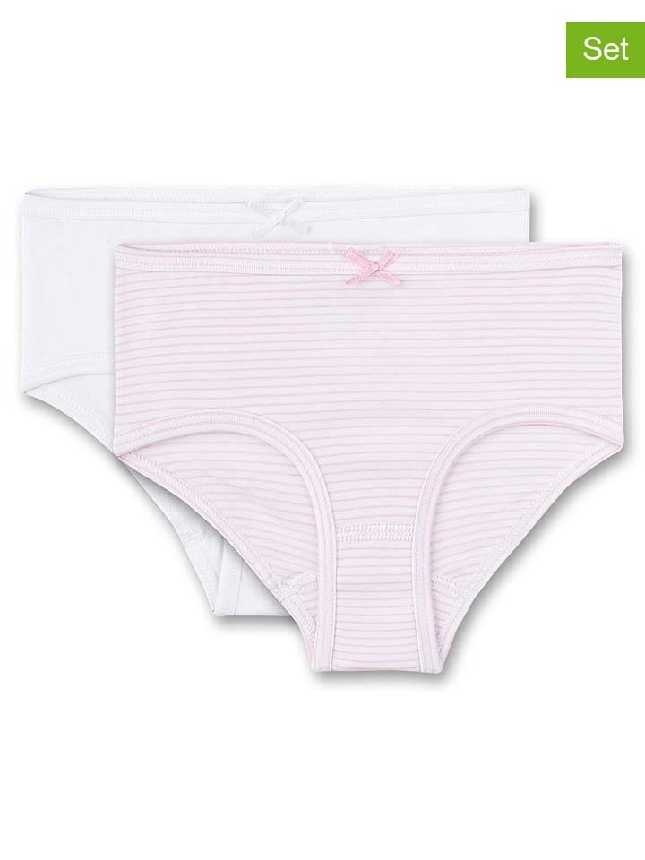 2-delige set: slips wit/lichtroze