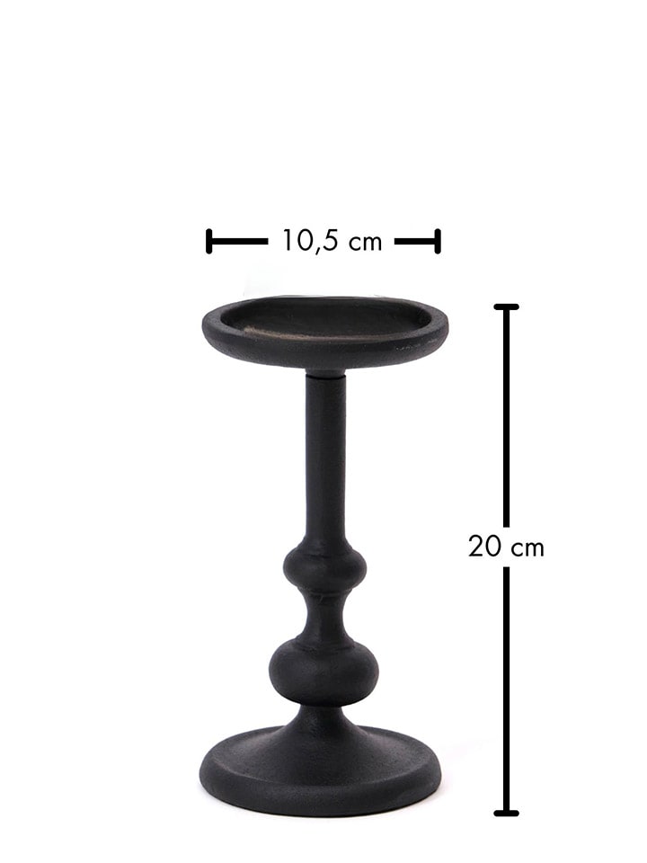 Kerzenständer "Kobe" in Schwarz - (H)20 x Ø 10,5 cm 