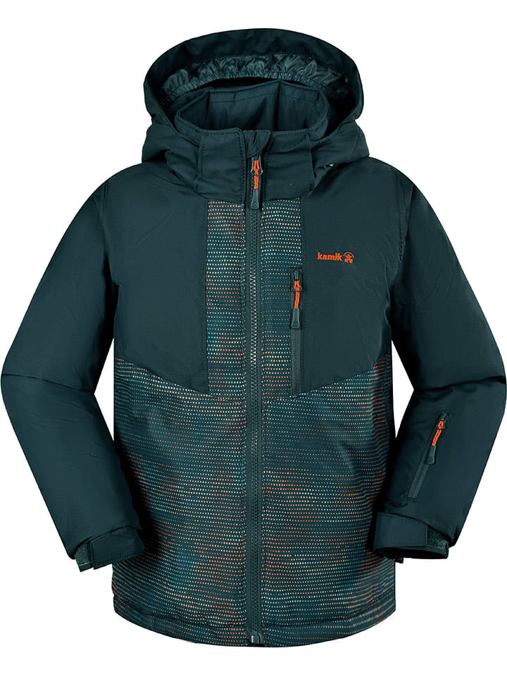 Ski-/ Snowboardjacke "Arlo" in Dunkelgrün/ Bunt
