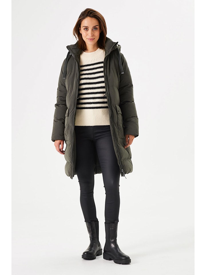 Steppmantel in Khaki
