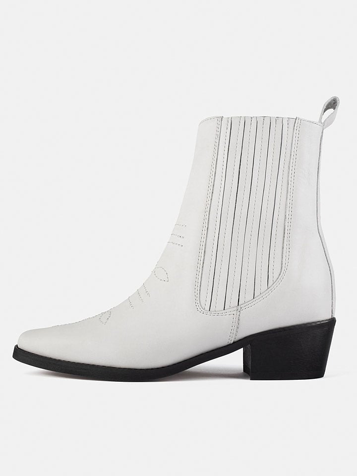 Leder-Stiefeletten "Mastermind" in Weiß