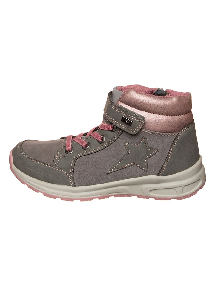 Leder-Sneakers in Grau