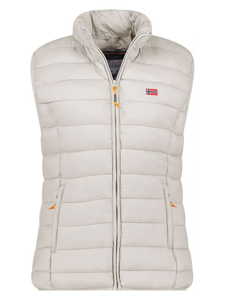 Doorgestikte bodywarmer "Vatikolor" lichtgrijs