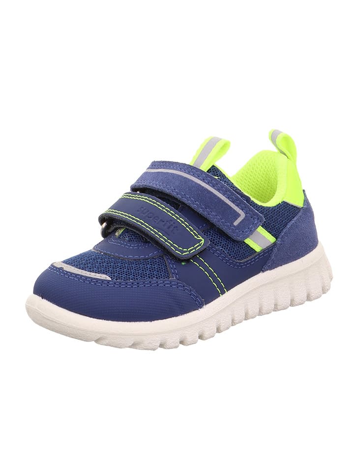 Leder-Sneakers in Dunkelblau