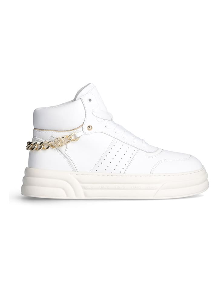 Skórzane sneakersy w kolorze białym