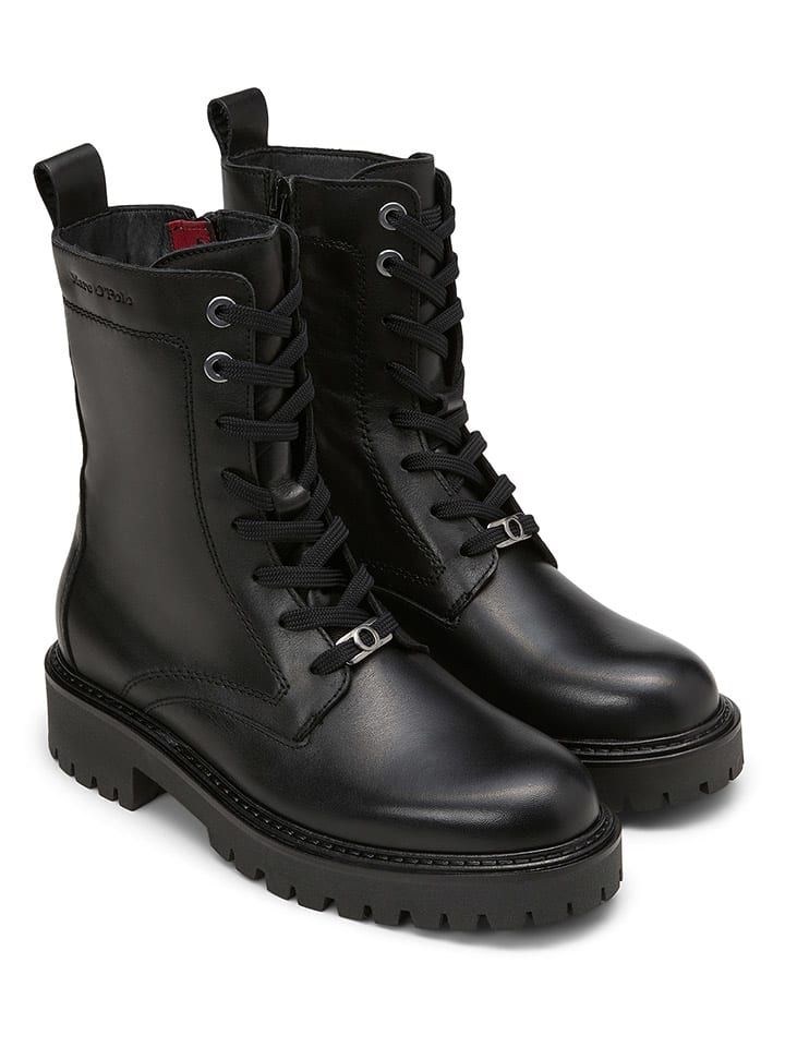 Leder-Boots in Schwarz