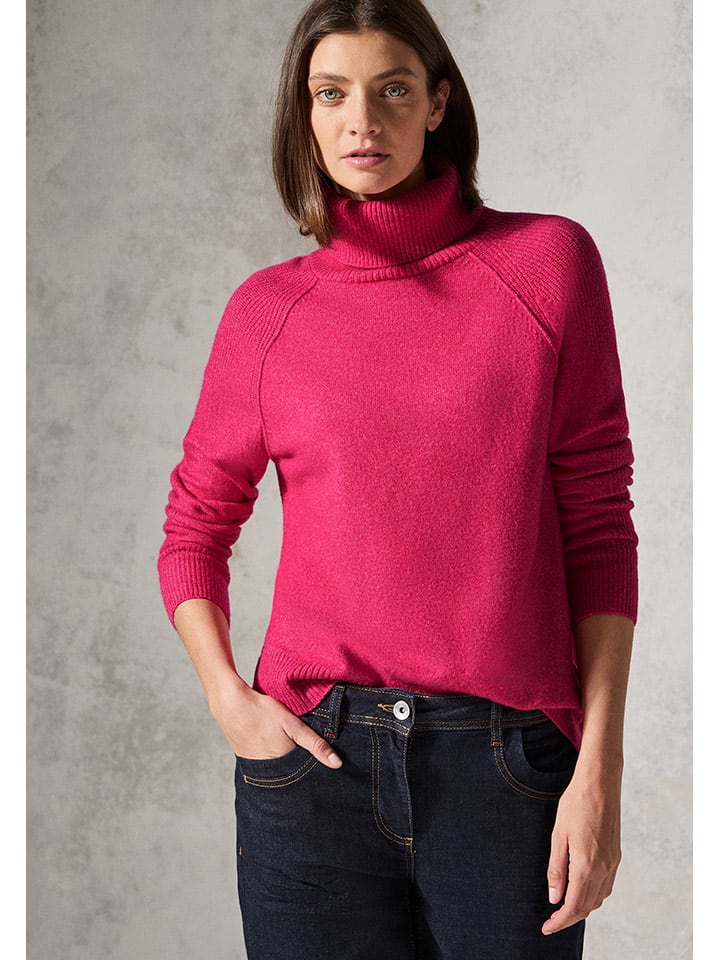 Cecil Rollkragenpullover Damen Petrol Cecil Strickpullover Blau