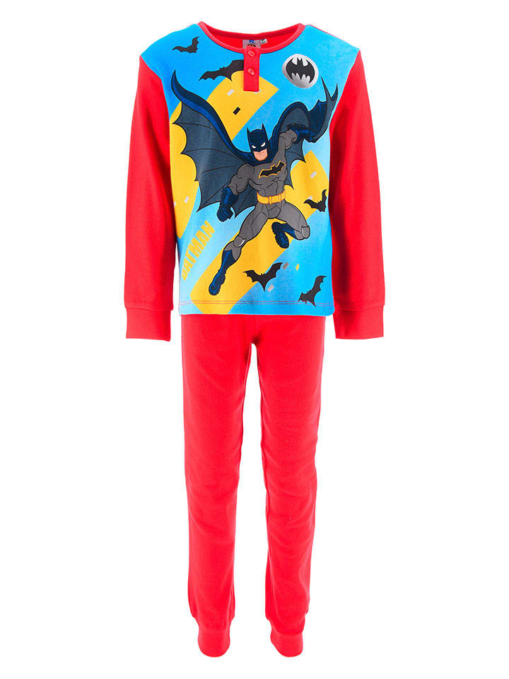 Pyjama "Batman" in Rot/ Bunt