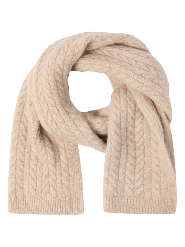 Schal "Topi" mit Wollanteil in Beige - (L)168 x (B)35 cm