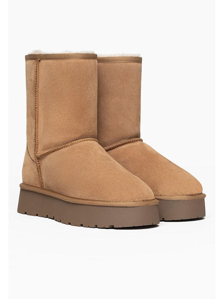 Leren winterlaarzen "Fairfield" beige