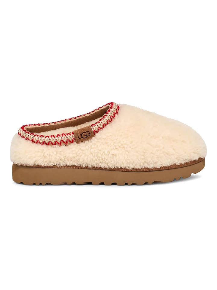 Schaffell-Hausschuhe "Tasman Maxi Curly" in Creme