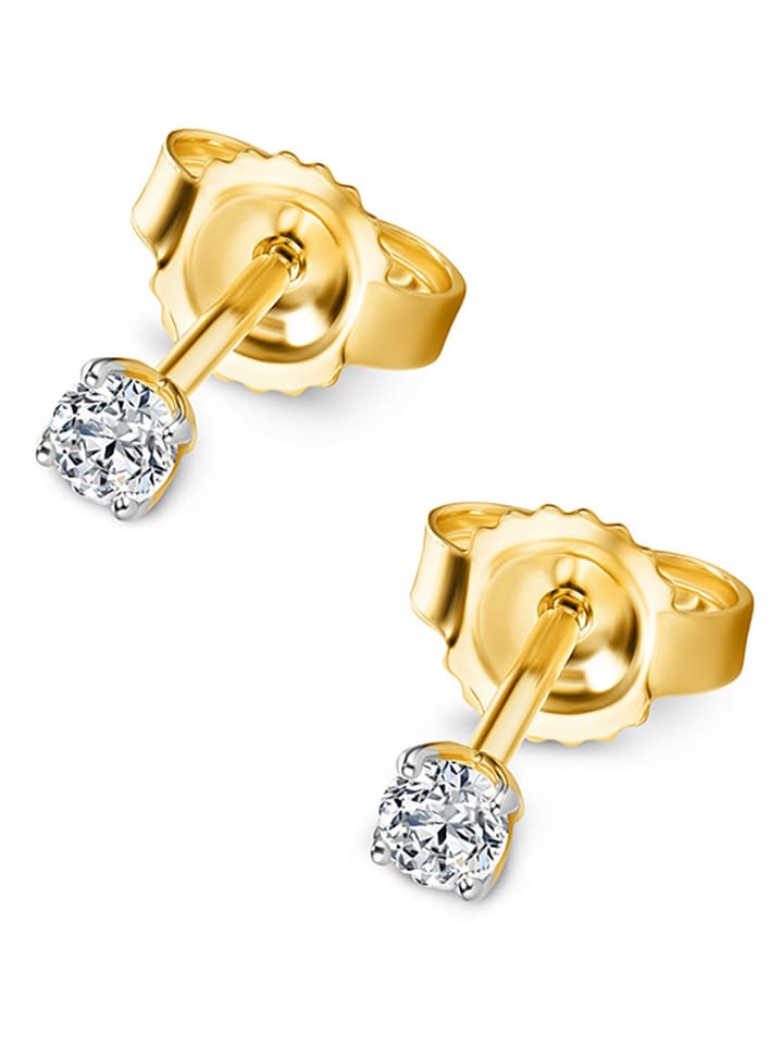 Gouden oorstekers met diamanten