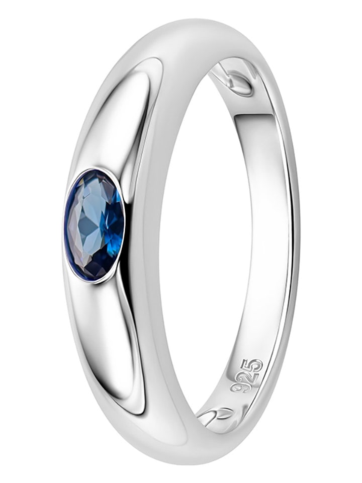 Zilveren ring met edelstenen