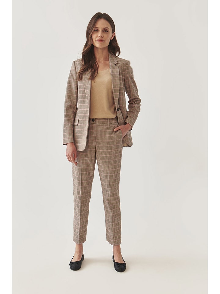 Broek bruin/zwart/roze