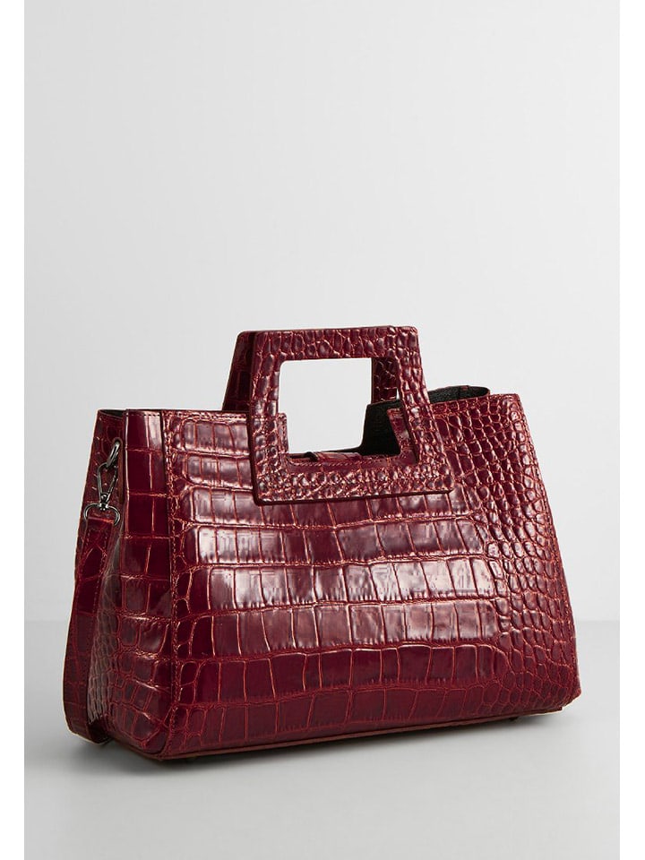 Leren handtas "Jane Croco" bordeaux - (B)34 x (H)26 x (D)11 cm