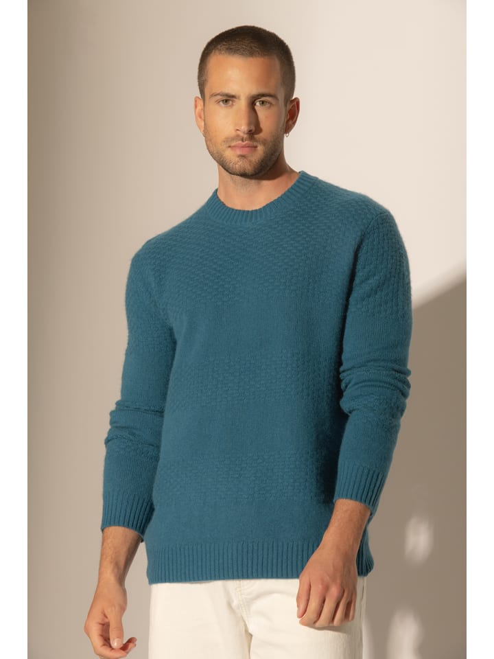 Kaschmir-Pullover "Aidan" in Türkis