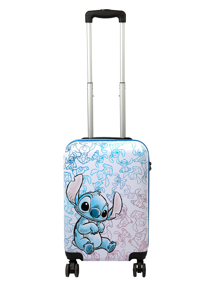 Hardcase-Trolley "Lilo & Stitch" in Blau/ Creme - (B)34 x (H)54 x (T)22 cm