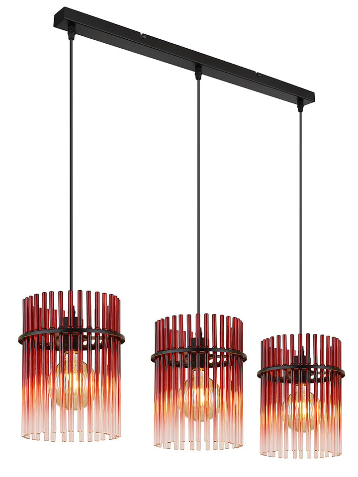 Hängeleuchte "Gorley" in Schwarz/ Rot - (B)80 cm