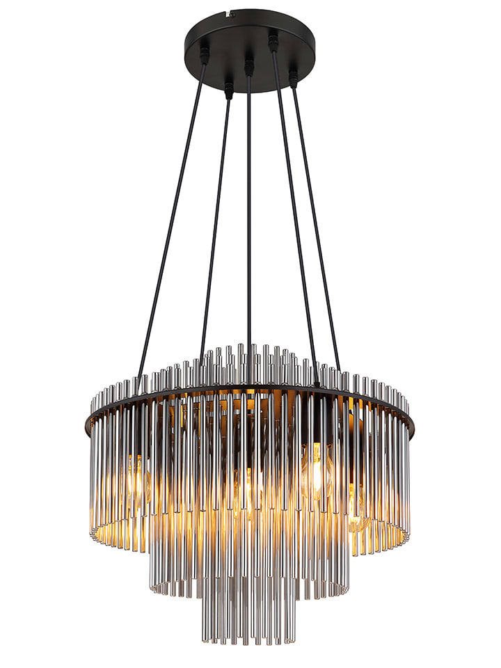 Hängeleuchte "Gorley" in Silber/ Schwarz - Ø 50 cm