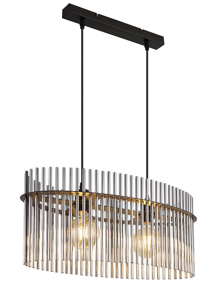 Hängeleuchte "Gorley" in Schwarz - (L)60 x (B)23 x (H)14 cm
