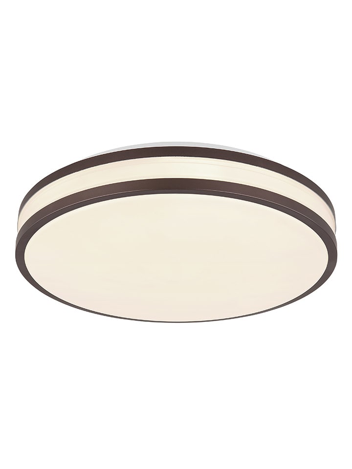 LED-Deckenleuchte "Betha" in Braun/ Weiß - (H)7 x Ø 34 cm