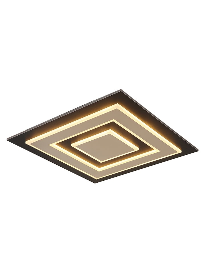 LED-Deckenleuchte "Jayden" in Schwarz/ Beige - (B)48 x (H)52 x (T)48 cm