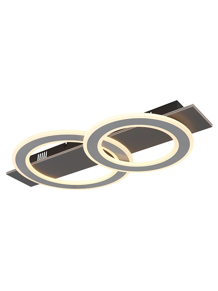 LED-Deckenleuchte "Jayden" in Anthrazit - (B)63 x (H)7 x (T)35 cm